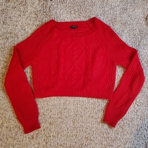 Express Cropped Red Sweater